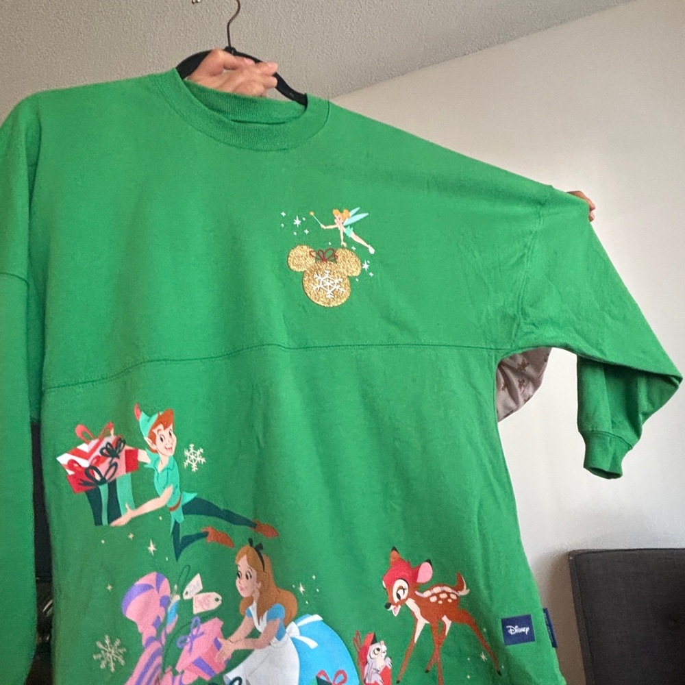 Disney Green Sweatshirt with Iconic Characters